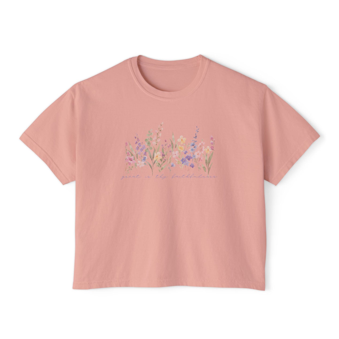 Great Is Thy Faithfulness Floral Boxy Tee