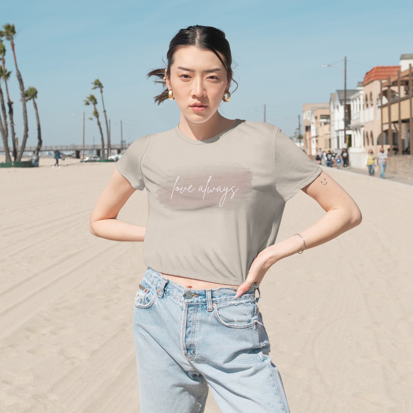 Love Always Women's Flowy Cropped Tee