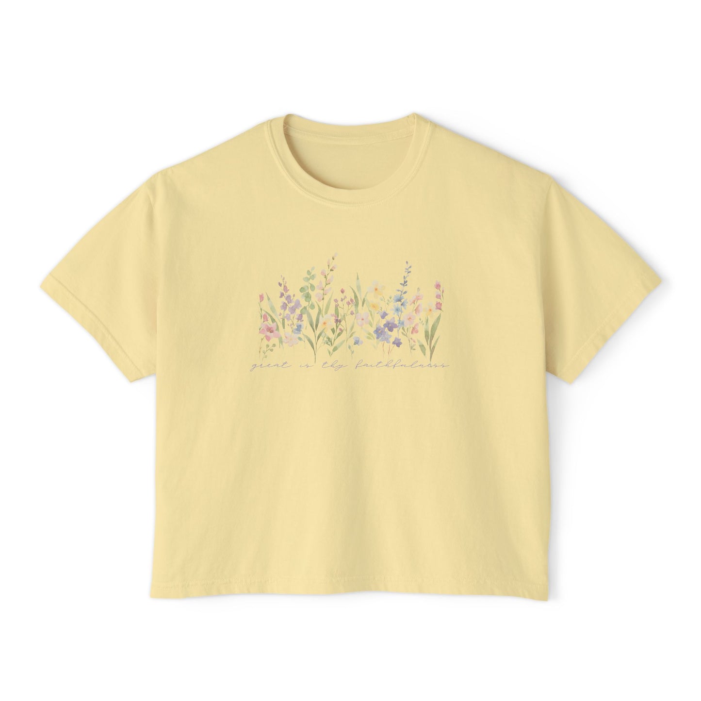 Great Is Thy Faithfulness Floral Boxy Tee