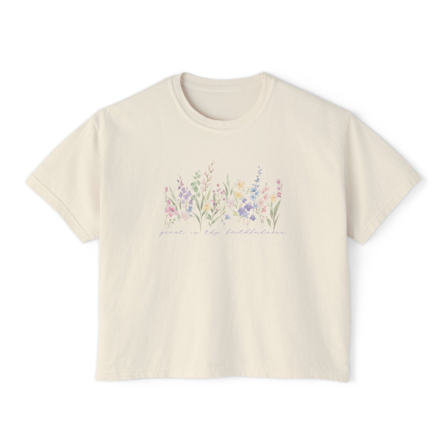 Great Is Thy Faithfulness Floral Boxy Tee
