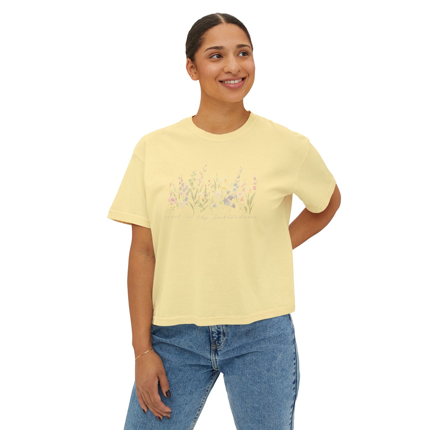 Great Is Thy Faithfulness Floral Boxy Tee