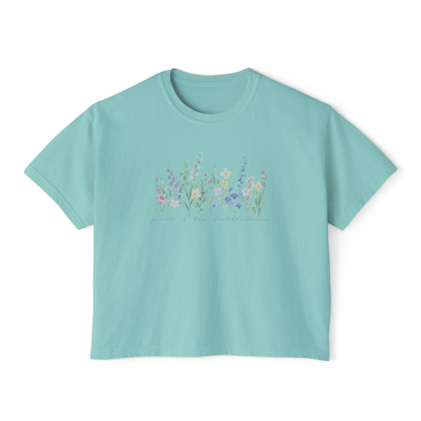 Great Is Thy Faithfulness Floral Boxy Tee