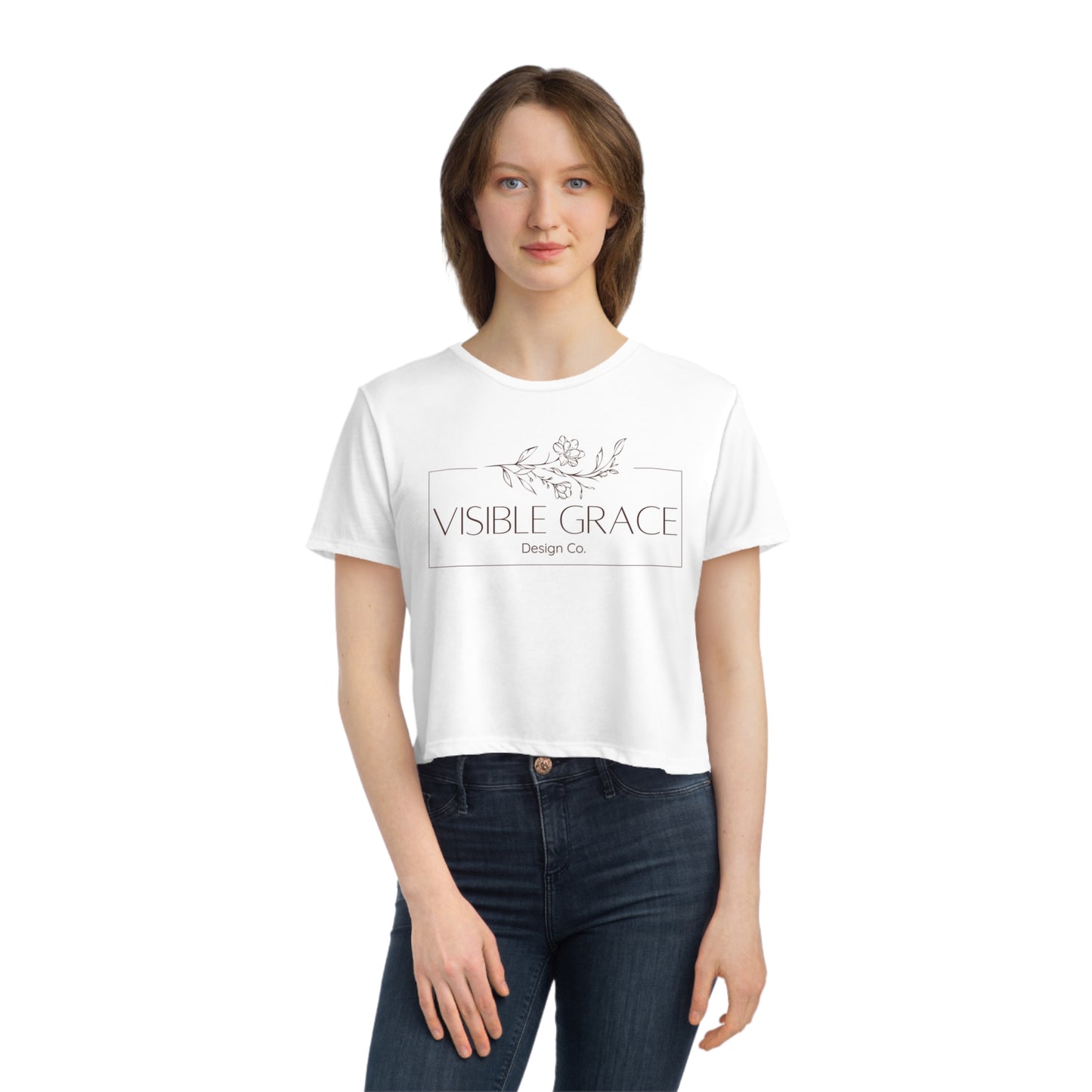 Women's Flowy Cropped Logo Tee