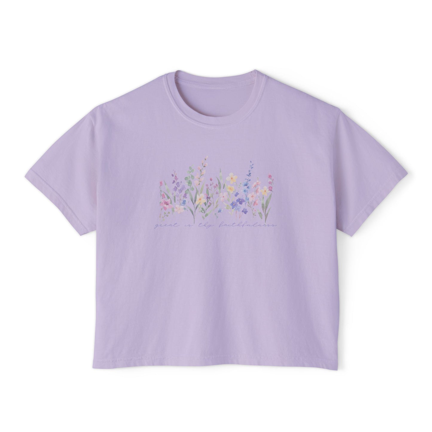 Great Is Thy Faithfulness Floral Boxy Tee