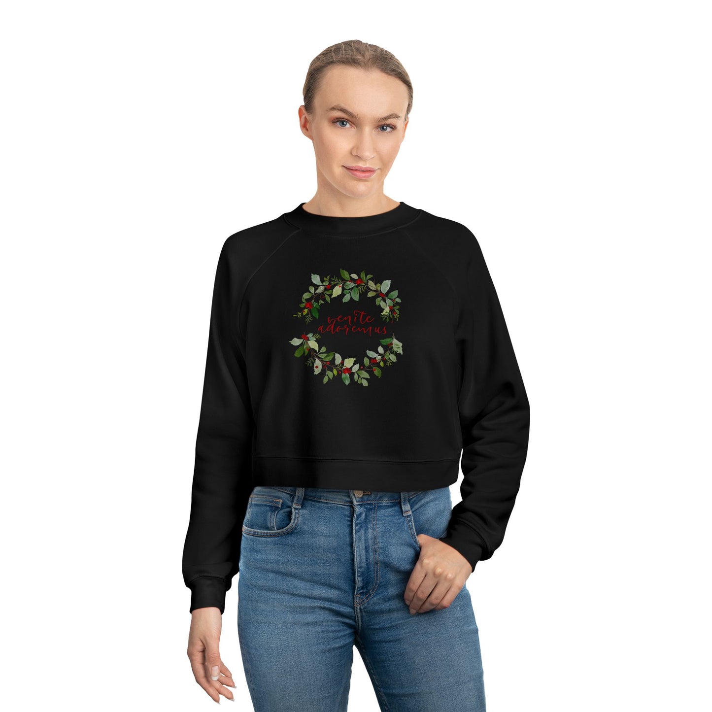 Venite Adoremus Women's Cropped Fleece Pullover