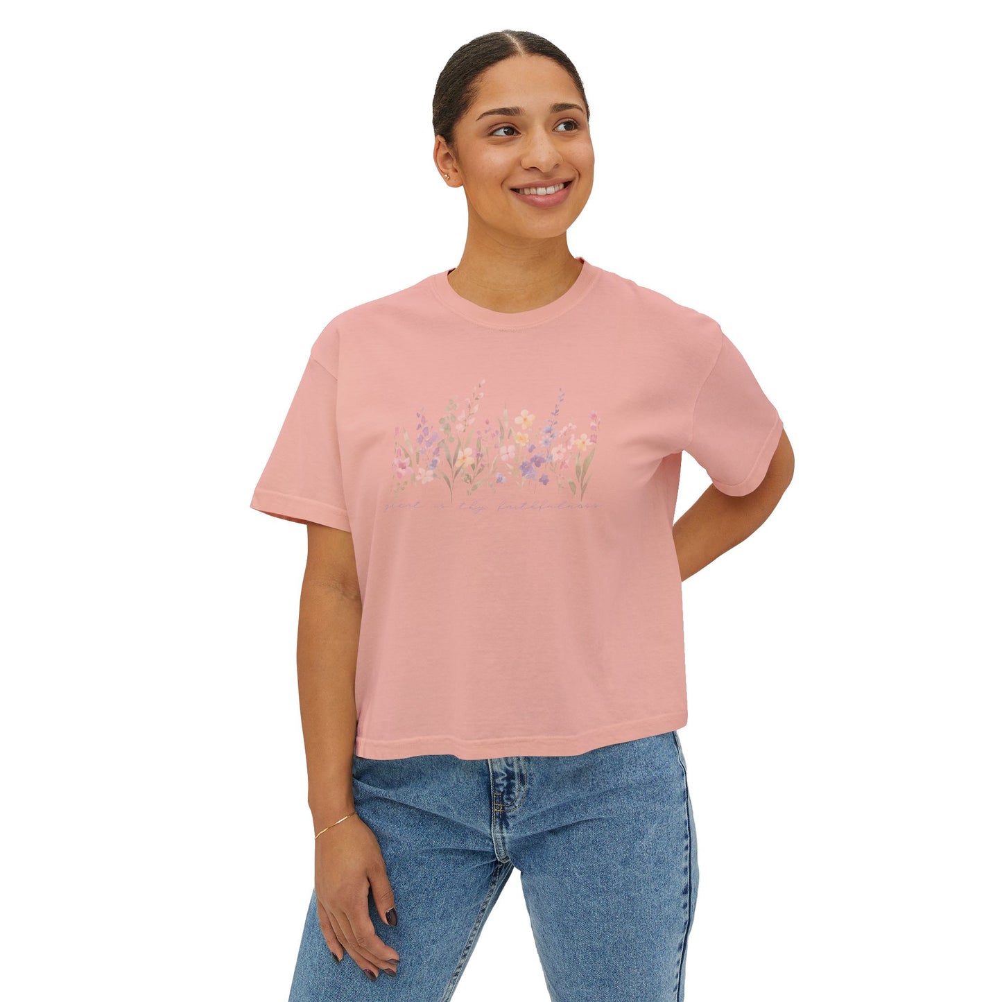 Great Is Thy Faithfulness Floral Boxy Tee