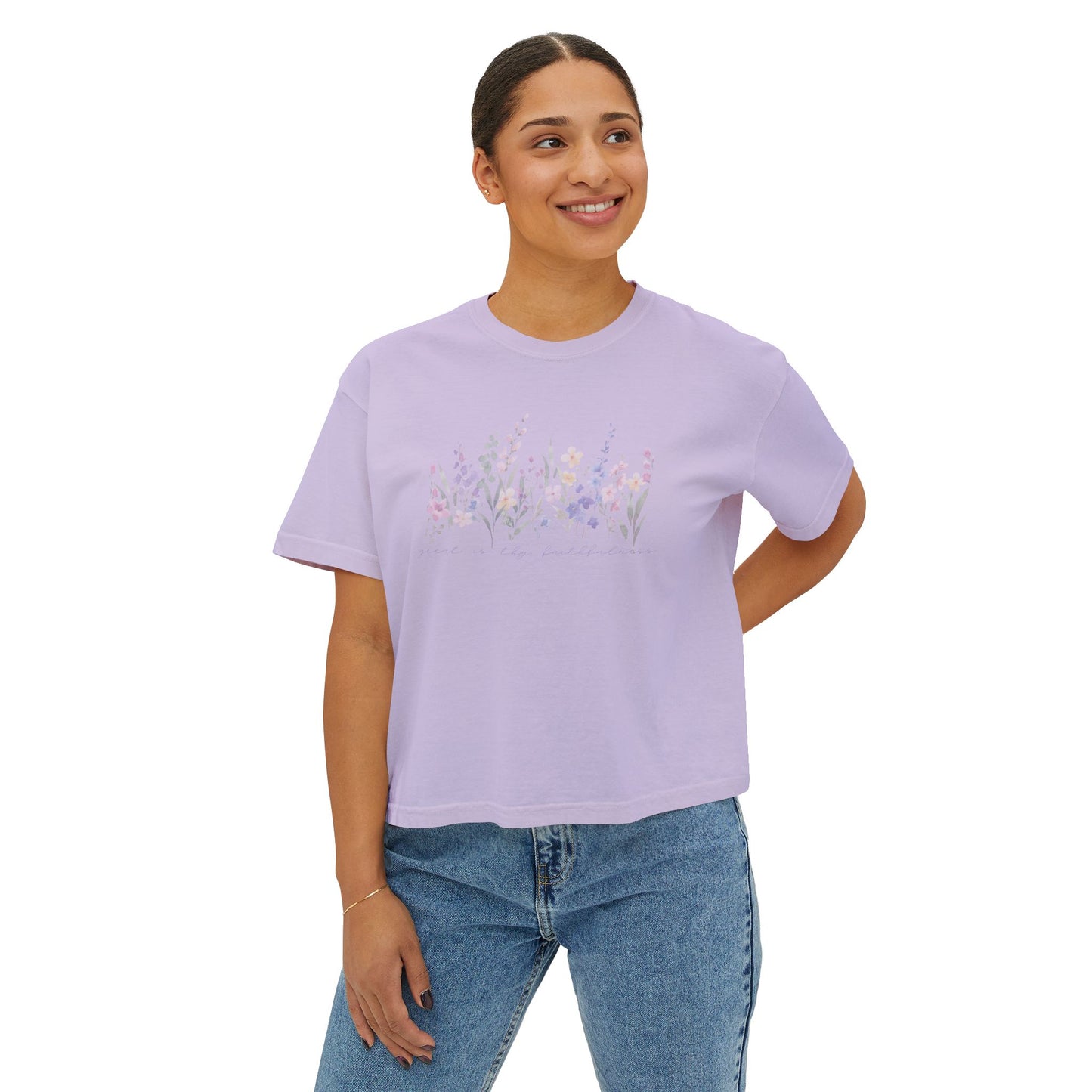 Great Is Thy Faithfulness Floral Boxy Tee