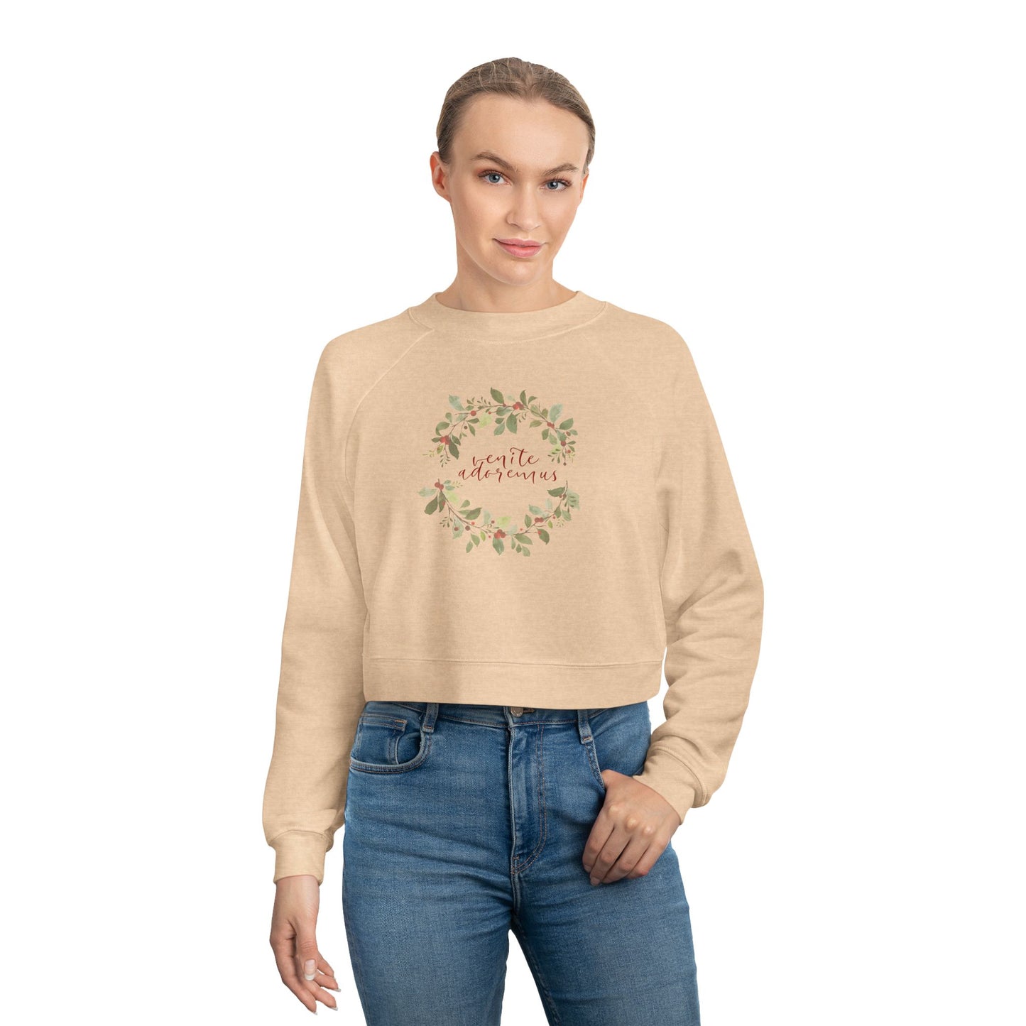 Venite Adoremus Women's Cropped Fleece Pullover