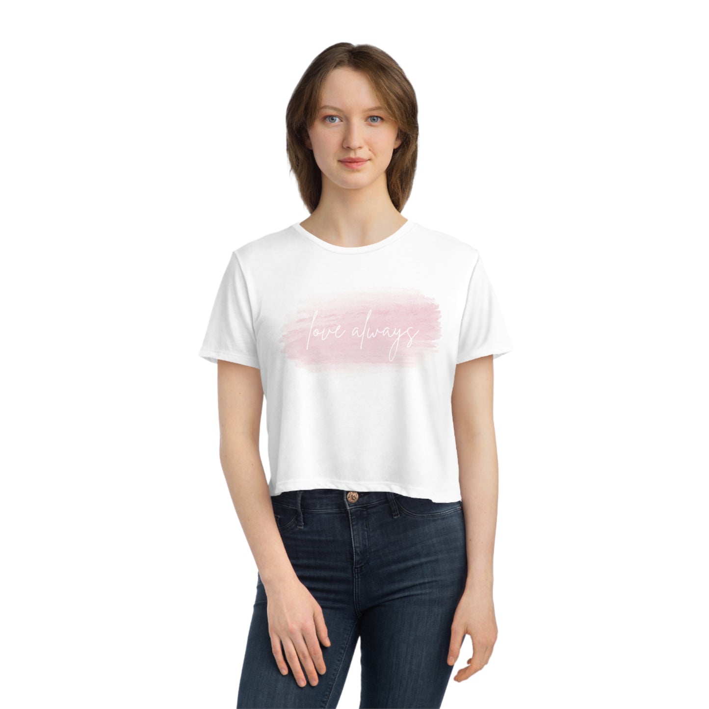 Love Always Women's Flowy Cropped Tee