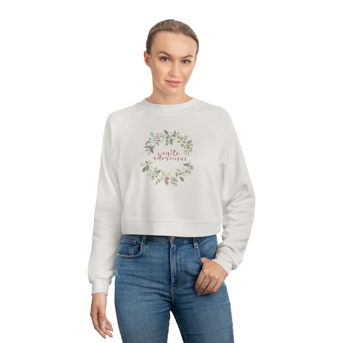 Venite Adoremus Women's Cropped Fleece Pullover