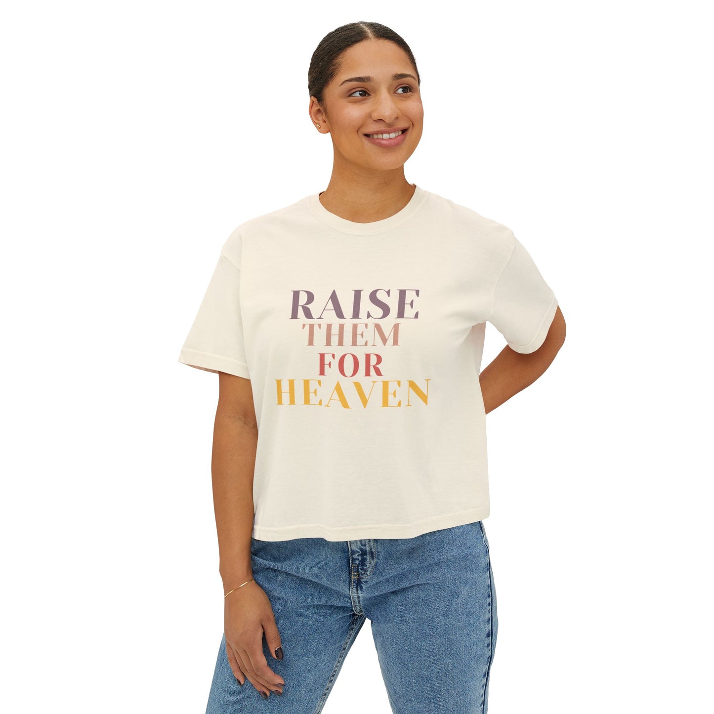 "Raise Them for Heaven" Cropped Women's Boxy Tee